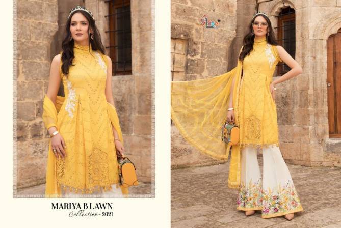 Shree Mariya B Lawn Latest Print With Exclusive Embroidery Pakistani Salwar Suit Collection